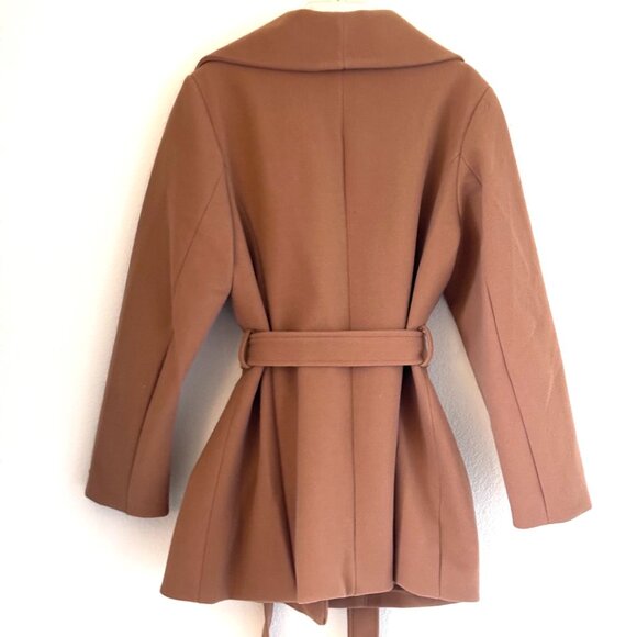 Tahari Camel Belted Wrap Coat - Picture 3 of 3